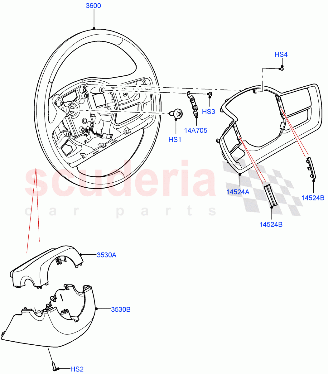 Steering Wheel of Land Rover Land Rover Range Rover (2022+) [4.4 V8 Turbo Petrol NC10]