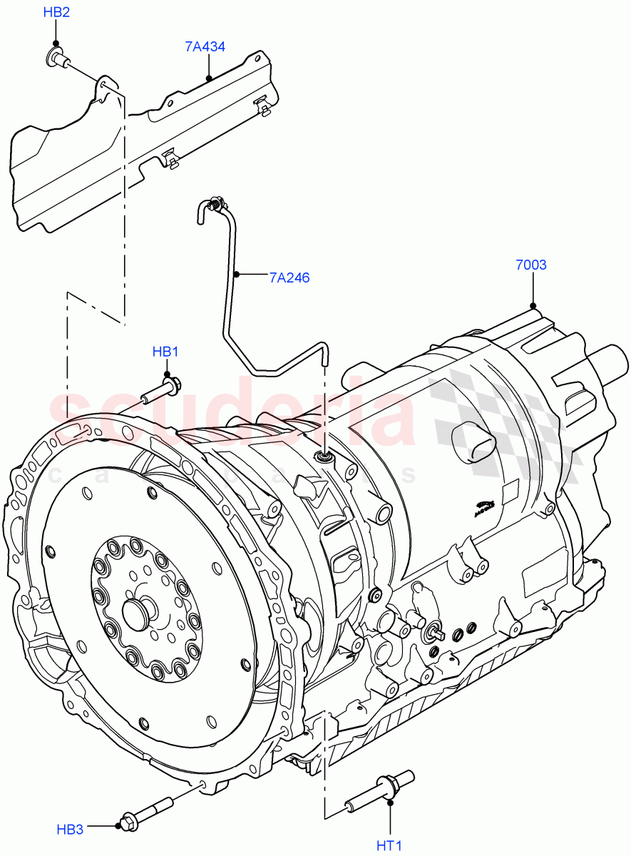 Auto Trans Assy & Speedometer Drive (5.0L P AJ133 DOHC CDA S/C Enhanced, 8 Speed Auto Trans ZF 8HP70 4WD) ((V) FROMKA000001) of Land Rover Land Rover Range Rover Velar (2017+) [3.0 DOHC GDI SC V6 Petrol]