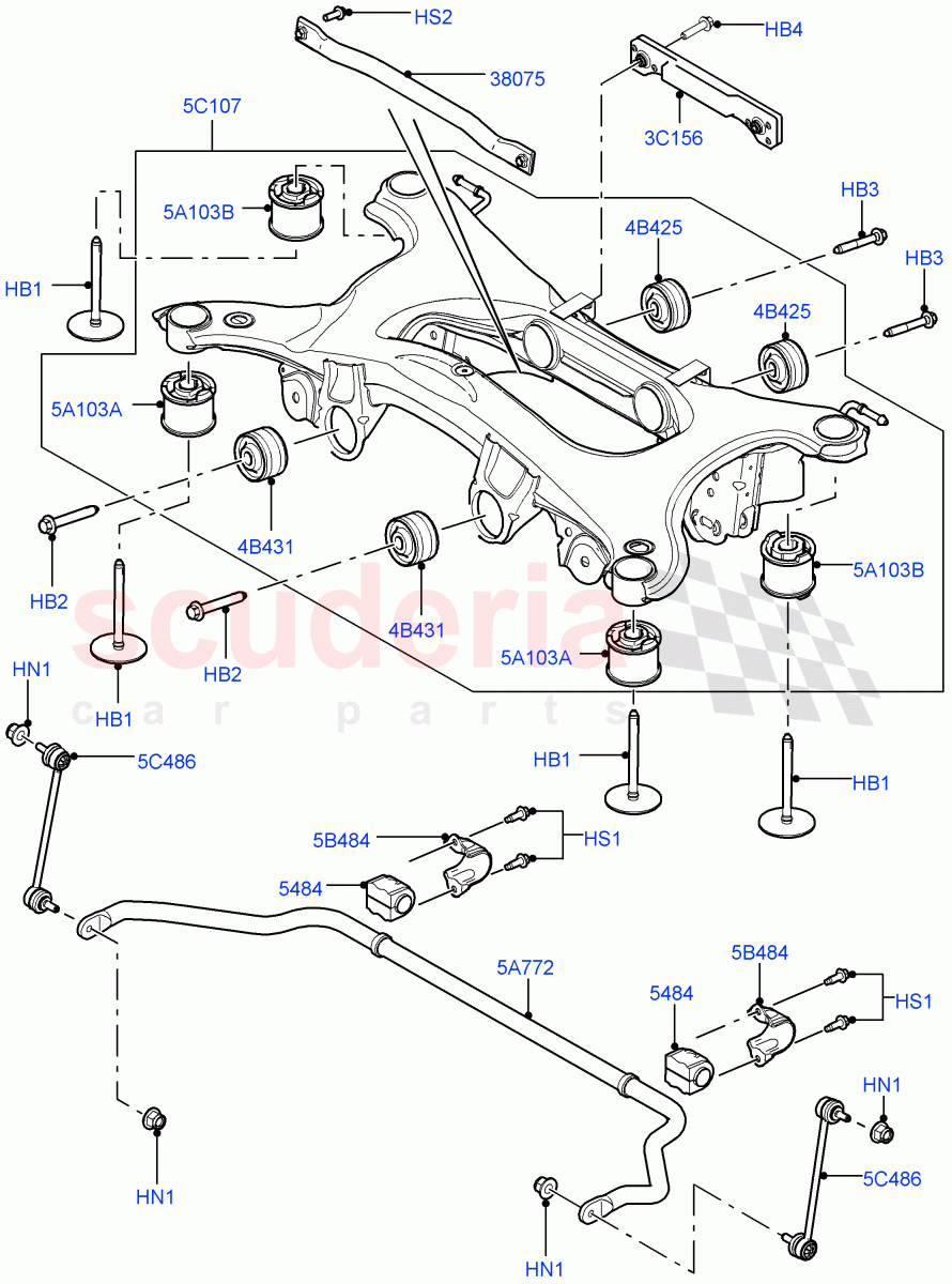 Rear Cross Member & Stabilizer Bar(Changsu (China))((V)FROMEG000001) of Land Rover Land Rover Range Rover Evoque (2012-2018) [2.0 Turbo Petrol AJ200P]