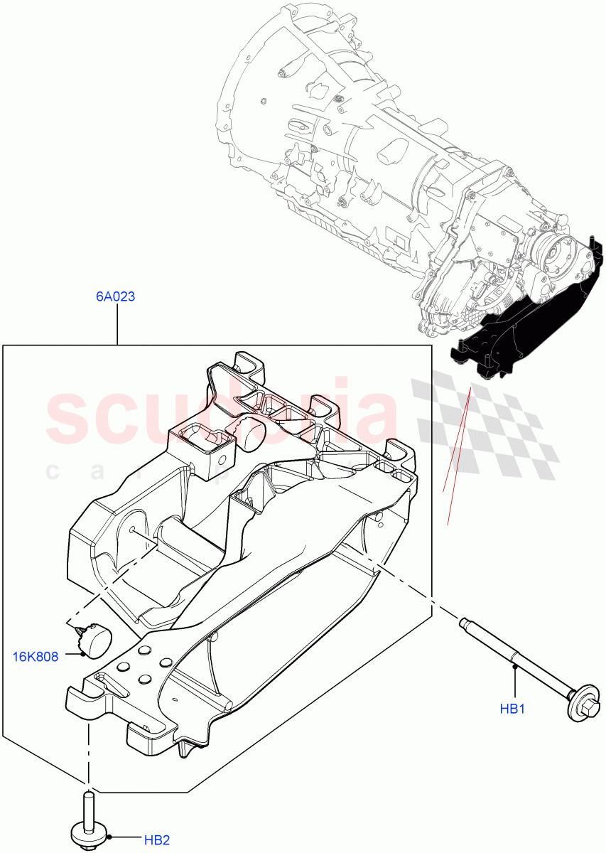 Transmission Mounting(2.0L I4 High DOHC AJ200 Petrol,2.0L I4 DSL MID DOHC AJ200,2.0L I4 DSL HIGH DOHC AJ200,2.0L I4 Mid DOHC AJ200 Petrol)((V)TOLA999999) of Land Rover Land Rover Range Rover Velar (2017+) [2.0 Turbo Diesel AJ21D4]