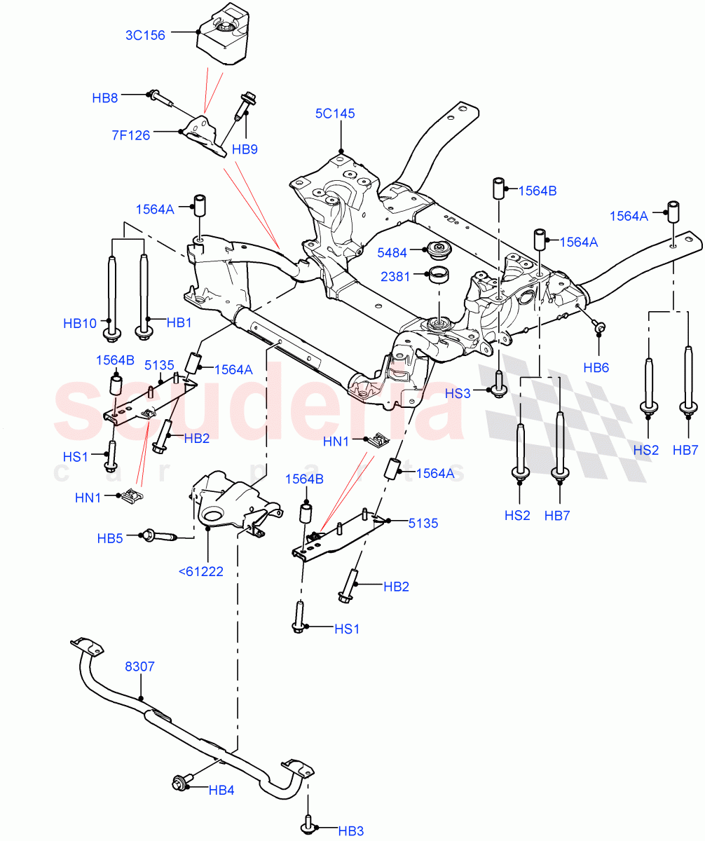 Front Cross Member & Stabilizer Bar of Land Rover Land Rover Range Rover Sport (2014+) [2.0 Turbo Diesel]