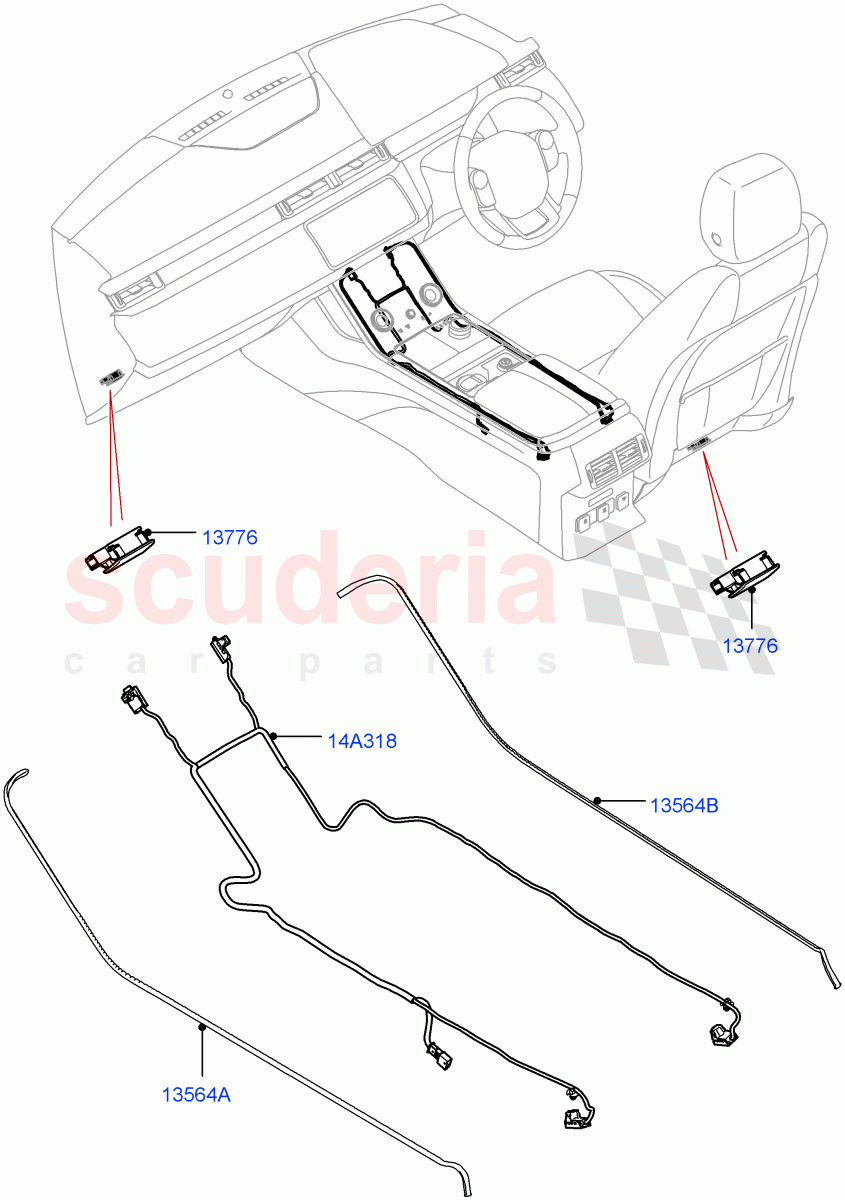 Interior Lamps(Front)(Ambient Lighting-Premium Interior,Ambient and Footwell Lightning) of Land Rover Land Rover Range Rover Velar (2017+) [2.0 Turbo Petrol AJ200P]