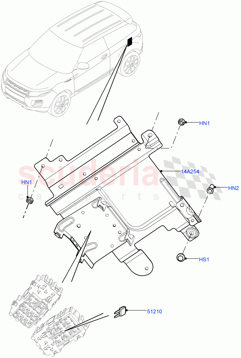 Fuses, Holders And Circuit Breakers(Rear)(Halewood (UK)) of Land Rover Land Rover Range Rover Evoque (2012-2018) [2.2 Single Turbo Diesel]