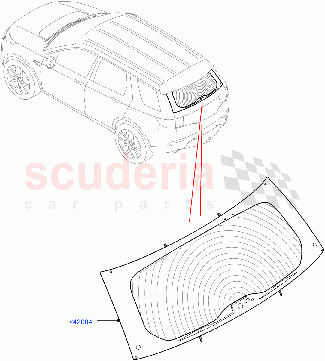 Back Window Glass(Itatiaia (Brazil))((V)FROMGT000001) of Land Rover Land Rover Discovery Sport (2015+) [2.0 Turbo Petrol AJ200P]