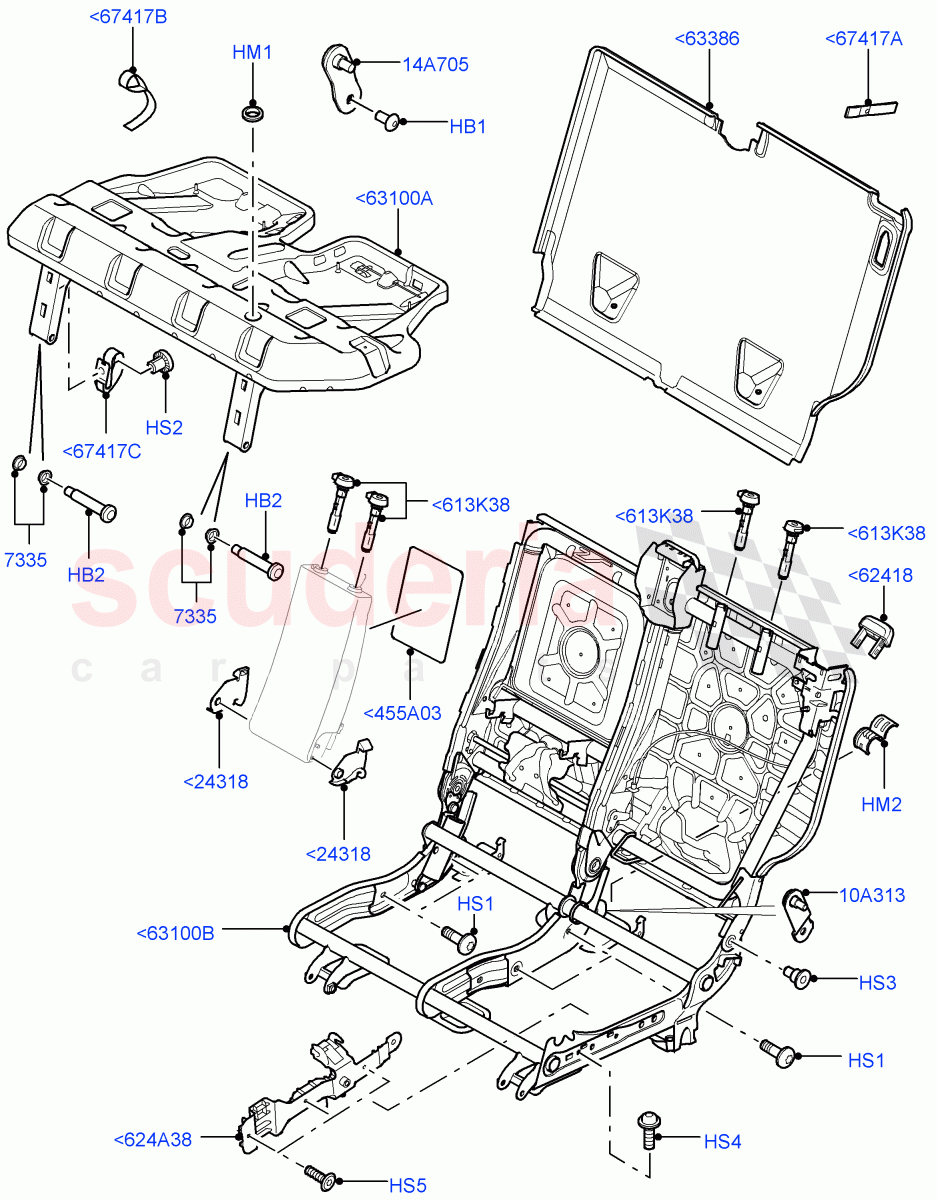 Rear Seat Frame ((V) FROMAA000001) of Land Rover Land Rover Range Rover Sport (2010-2013) [5.0 OHC SGDI SC V8 Petrol]