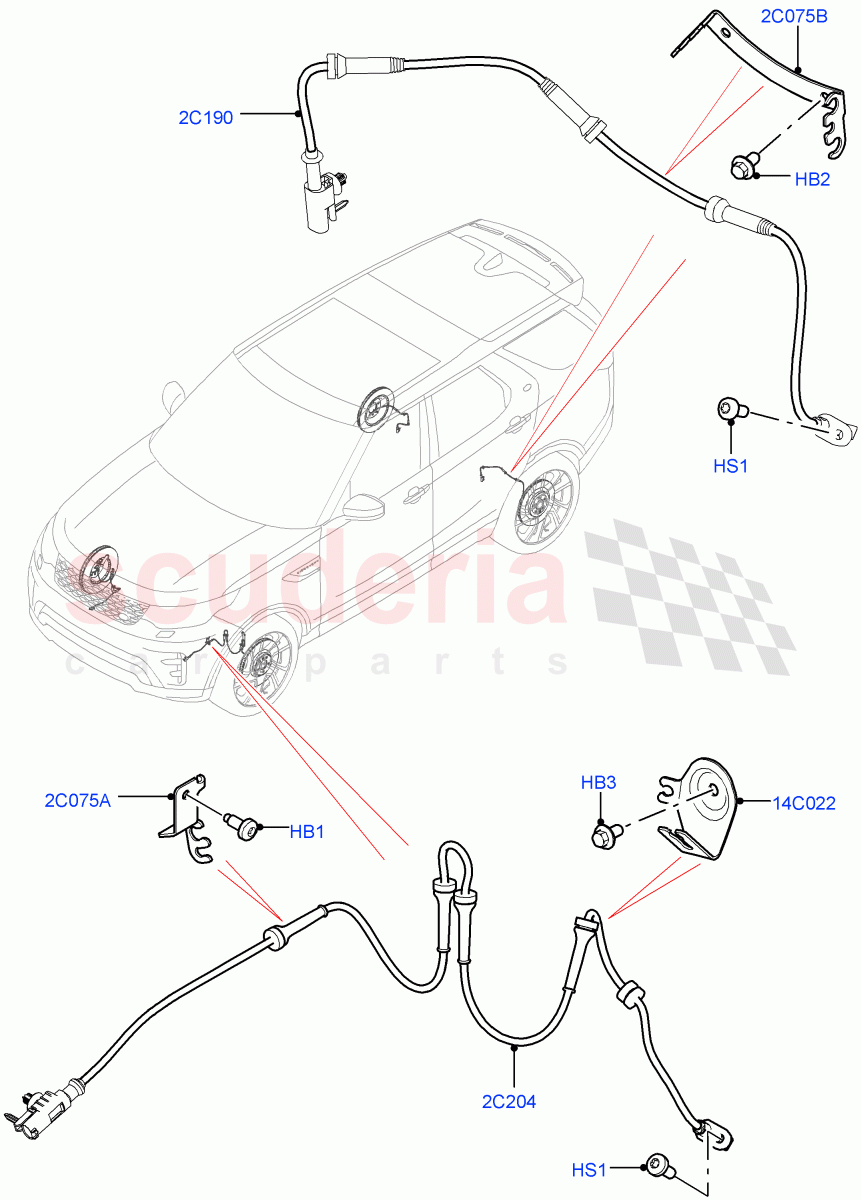 ABS Sensors (Nitra Plant Build, ABS/Speed Sensor) ((V) FROMM2000001) of Land Rover Land Rover Discovery 5 (2017+) [2.0 Turbo Diesel]
