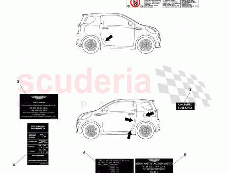 Photo of Label SRS Side Air Bag Warning 74596…