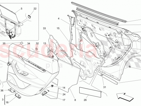 Photo of REAR RH DOOR PANEL ASSEMBLY REAR SEAT BENCH…