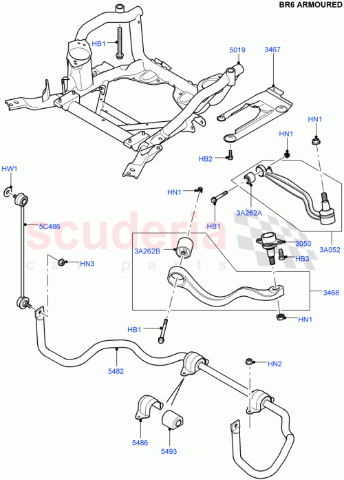 Part Diagram for Land Rover RBL500010