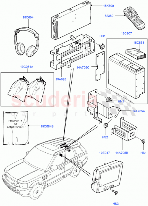 Part Diagram for Land Rover CDU1889