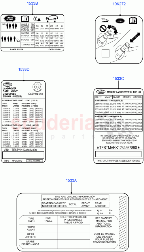 Part Diagram for Land Rover LR146890