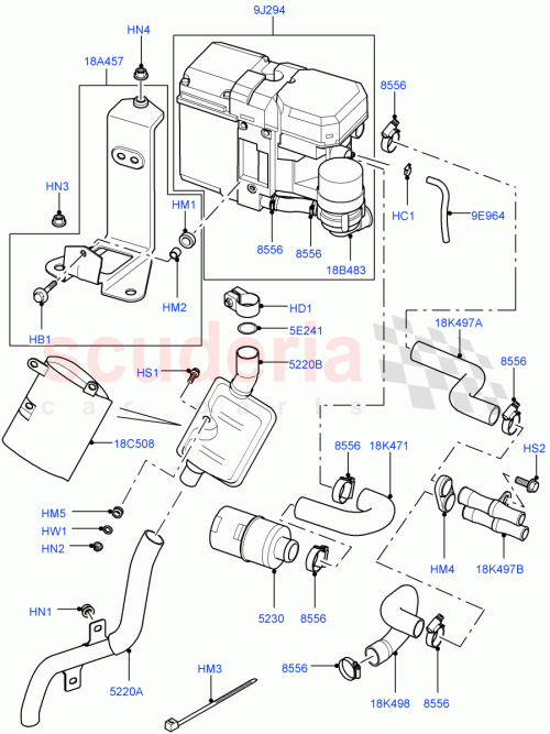 Part Diagram for Land Rover JHB000280