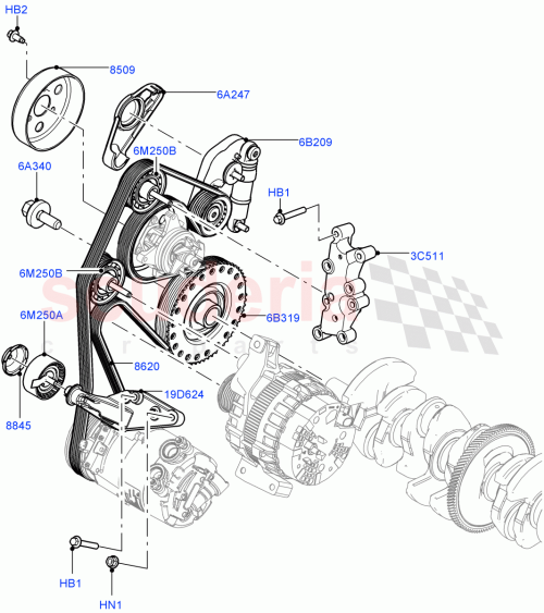 Part Diagram for Land Rover LR022816