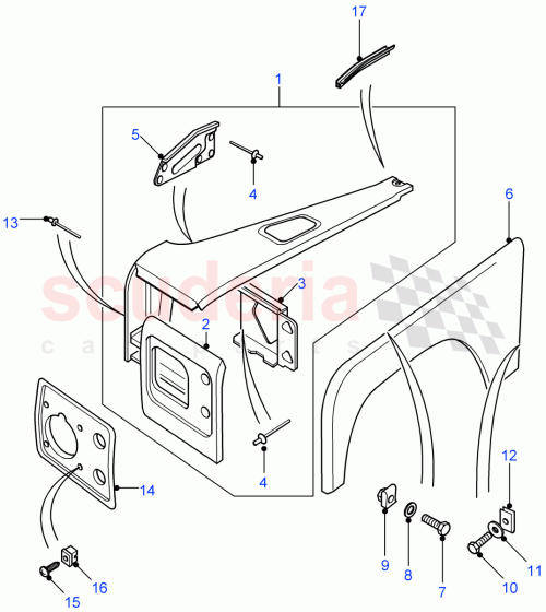 Part Diagram for Land Rover AB608048