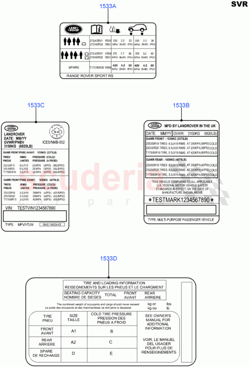 Part Diagram for Land Rover LR108792