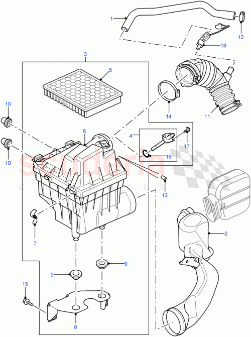 Part Diagram for Land Rover PYC101410L